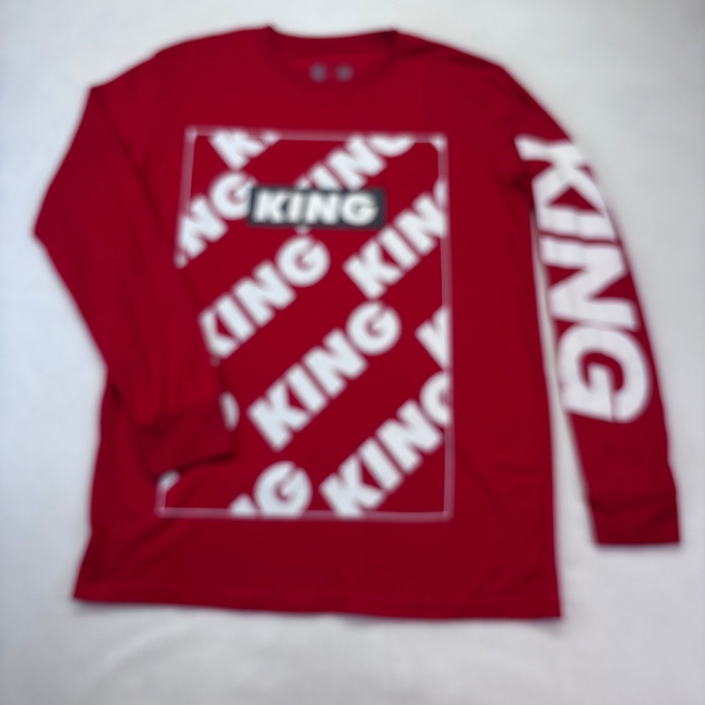 Hustle‎ Gang King Graphic Long Sleeve T-Shirt Red Medium
